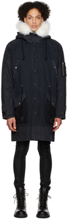 Черное пальто N-3B со вставками John Elliott