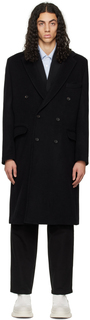 Черное двубортное пальто Winnie New York