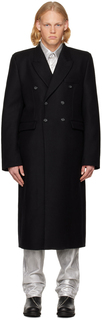 Черное двубортное пальто VTMNTS