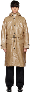 SSENSE Эксклюзивное светло-коричневое ламинированное пальто T/SEHNE