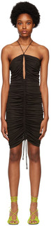 Черное мини-платье с лямкой на шее Bottega Veneta