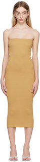 Эксклюзивное светло-коричневое платье миди Liv от SSENSE FLORE FLORE
