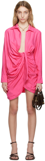 Розовое мини-платье Le Raphia &apos;La Robe Bahia&apos; Jacquemus