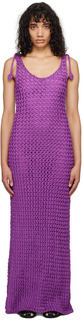 Пурпурное платье-макси с завязками на завязках Moschino