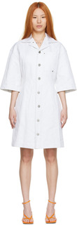 Белое хлопковое мини-платье Bottega Veneta