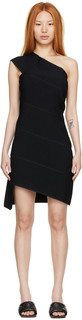 Черное мини-платье из вискозы Bottega Veneta