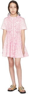 Детское розовое платье с принтом оленей Burberry