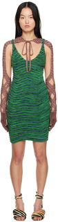 Эксклюзивное зеленое платье миди с завитками SSENSE Isa Boulder