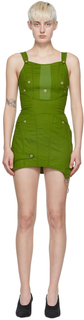 Зеленое хлопковое мини-платье Acne Studios