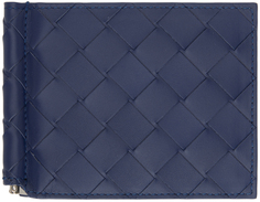 Темно-синий бумажник с зажимом для купюр Bottega Veneta