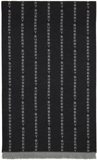 Серый шарф в тонкую полоску с логотипом Burberry