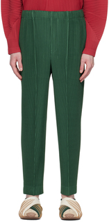 Зеленые брюки со складками 1 Брюки Homme Plissé Issey Miyake