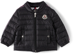 Детская черная пуховая куртка Anderm Moncler Enfant