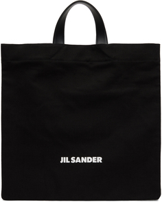 Плоская объемная сумка-шоппер Black Square Jil Sander
