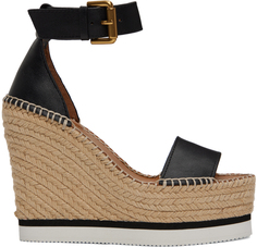 Черные туфли на танкетке Glyn Espadrille See by Chloé