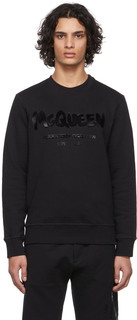 Черная толстовка с логотипом в виде граффити Alexander McQueen