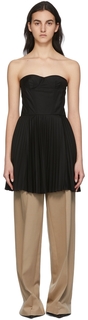 Черное корсетное платье со складками Rokh