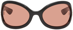 Черные большие овальные солнцезащитные очки Gucci