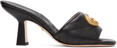 Черные босоножки на каблуке GG Marmont Gucci