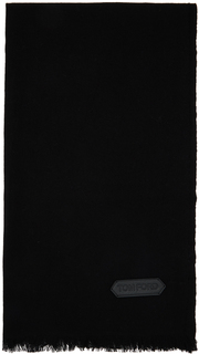 Черный шерстяной шарф TOM FORD