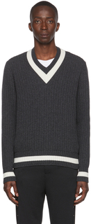 Серый шерстяной свитер Moncler