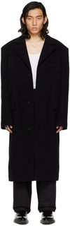 Эксклюзивное пальто свободного кроя черного цвета SSENSE Teddy LU&apos;U DAN