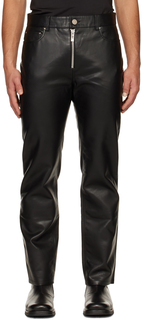 Черные брюки из искусственной кожи с зауженными молниями Han Kjobenhavn