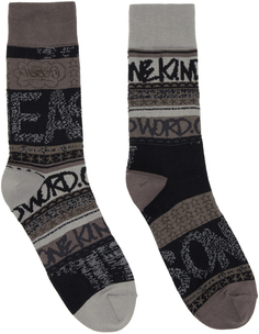 Черные и серые носки в полоску Eric Haze Edition sacai