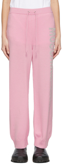 Розовые широкие брюки-джоггеры с логотипом Moschino