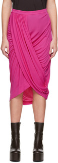 Розовая юбка-миди с драпировкой Dries Van Noten