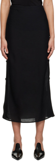 Черная длинная юбка на пуговицах Totême Toteme