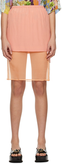 Розово-оранжевая мини-юбка Satra Dries Van Noten