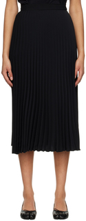 Черная юбка-миди со складками MM6 Maison Margiela