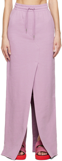 Пурпурная длинная юбка с кулиской Dries Van Noten