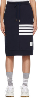 Темно-синяя юбка-миди с 4 полосами Thom Browne