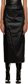 Черная длинная юбка с драпировкой Dries Van Noten