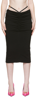Черная юбка-миди из жоржета Versace