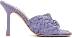 Пурпурные эластичные мюли на каблуке из рафии Bottega Veneta