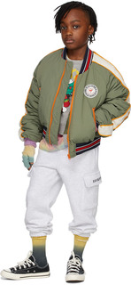 Детская пуховая летная куртка цвета хаки Luckytry