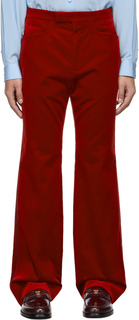 Красные брюки из эластичного бархата Gucci