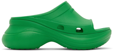 Зеленые шлепанцы Crocs Edition для бассейна Balenciaga