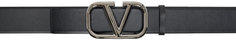 Черный ремень с V-образным логотипом Valentino Garavani