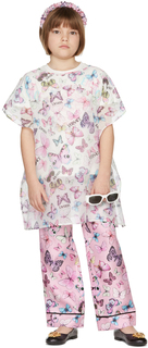 Детские розовые шелковые брюки-бабочки для отдыха Versace