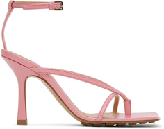 Розовые эластичные босоножки на каблуке Bottega Veneta