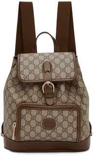 Бежево-коричневый ретро-рюкзак GG Supreme Gucci