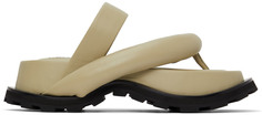 Серо-коричневые сандалии Oversize с ремешком и подошвой Jil Sander