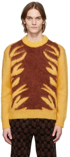 Желто-коричневый свитер Maria Magdalena Suarez Edition в тигровую полоску Marni