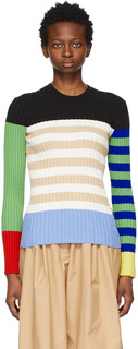 1 Многоцветный свитер Moncler JW Anderson с цветными блоками и логотипом Moncler Genius