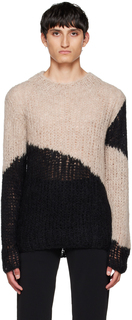 Эксклюзивный бежево-черный свитер SSENSE Nuwave Anna Sui