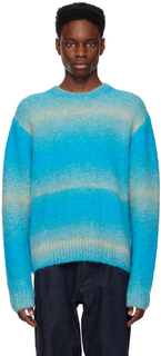 Синий полосатый свитер Wooyoungmi
